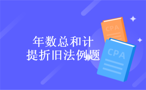 年数总和计提折旧法例题