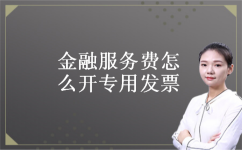 金融服务费怎么开专用发票