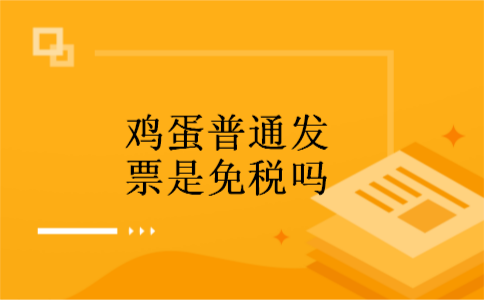 鸡蛋普通发票是免税吗