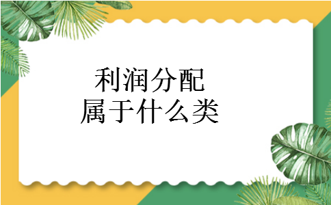 利润分配属于什么类