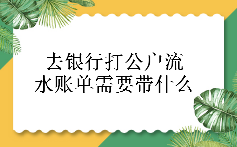 去银行打公户流水账单需要带什么