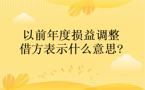 以前年度损益调整借方表示什么意思?