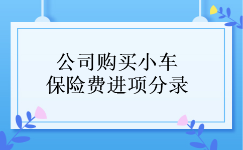 公司购买小车保险费进项分录