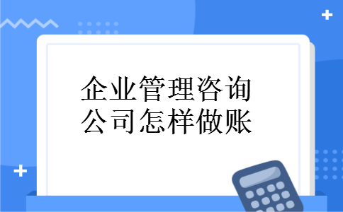 企业管理咨询公司怎样做账 企业管理咨询公司怎样做账