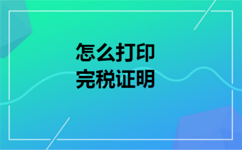 怎么打印完税证明