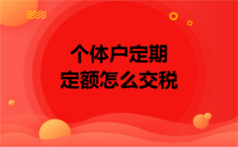 个体户定期定额怎么交税