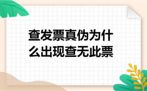 查发票真伪为什么出现查无此票