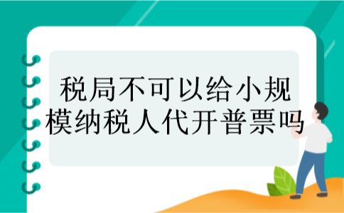税局不可以给小规模纳税人代开普票吗