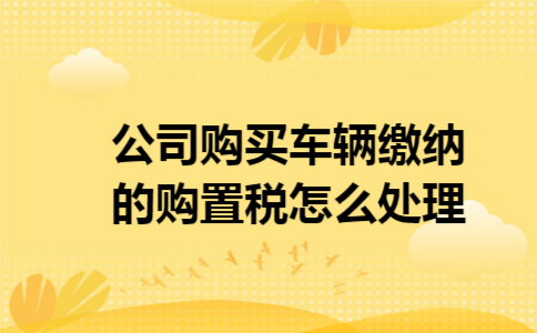 公司购买车辆缴纳的购置税怎么处理