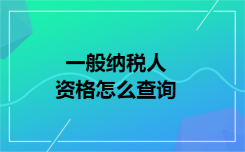 一般纳税人资格怎么查询