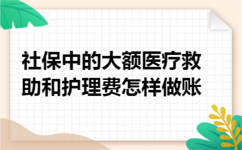 社保中的大额医疗救助和护理费怎样做账 社保中的大额医疗救助和护理费怎样做账