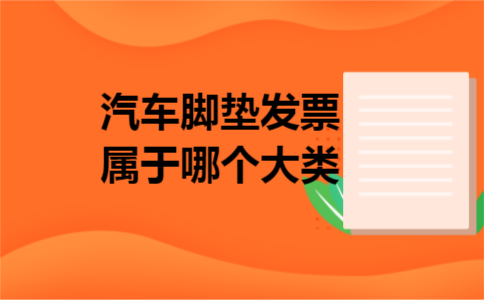 汽车脚垫发票属于哪个大类