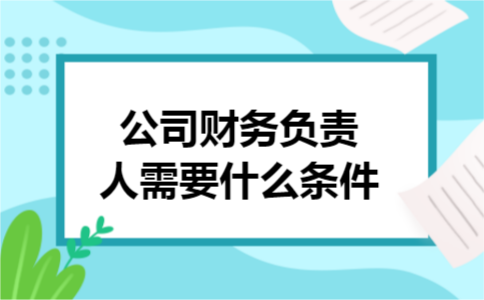 公司财务负责人需要什么条件 公司财务负责人需要什么条件