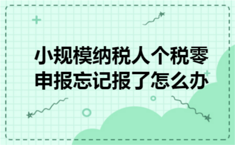 小规模纳税人个税零申报忘记报了怎么办