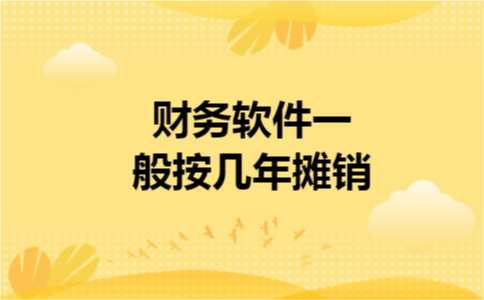 财务软件一般按几年摊销 财务软件一般按几年摊销