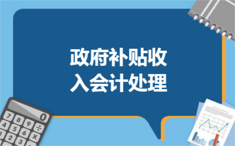 政府补贴收入会计处理 政府补贴收入会计处理