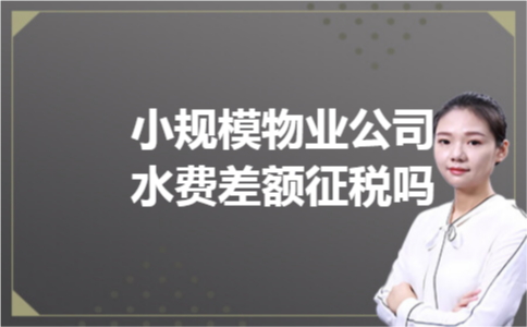 小规模物业公司水费差额征税吗