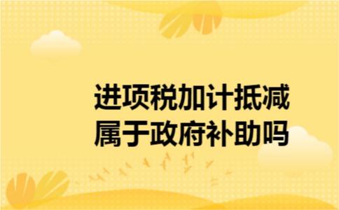 进项税加计抵减属于政府补助吗