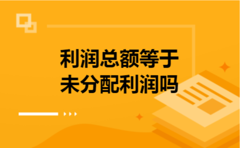 利润总额等于未分配利润吗