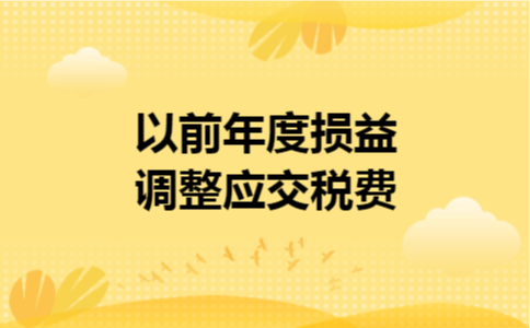 以前年度损益调整应交税费 以前年度损益调整应交税费