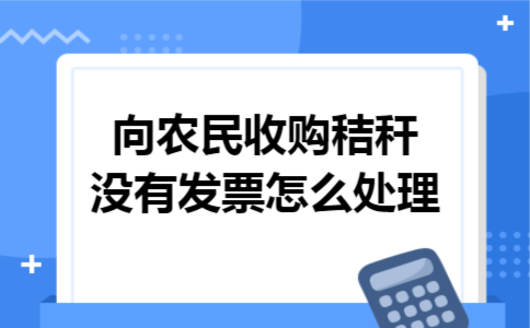 向农民收购秸秆没有发票怎么处理