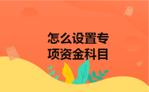 怎么设置专项资金科目 怎么设置专项资金科目