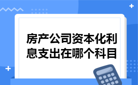 房产公司资本化利息支出在哪个科目 房产公司资本化利息支出在哪个科目