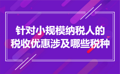 针对小规模纳税人的税收优惠涉及哪些税种