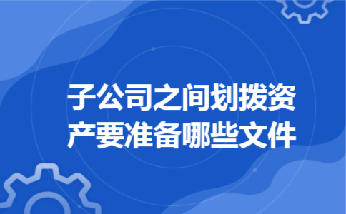 子公司之间划拨资产要准备哪些文件