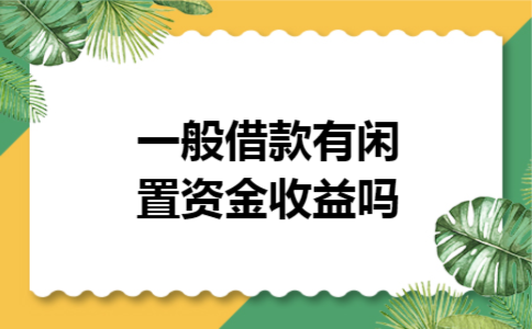 一般借款有闲置资金收益吗