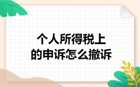 个人所得税上的申诉怎么撤诉